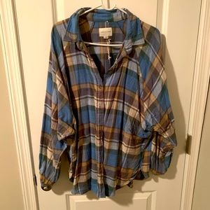 AE Flanel Babydoll Button Up Shirt